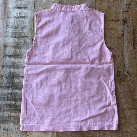 Bisby Pink Linen Ruffle Top size 10 - Picture 4 of 4